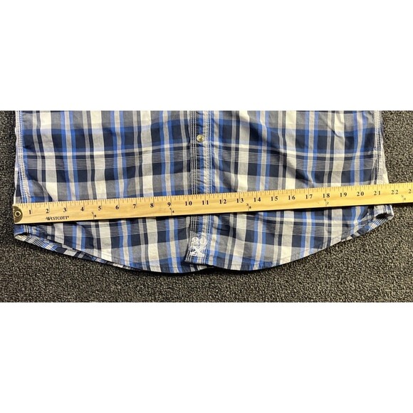 Wrangler 20x‎ Pearl Snap Shirt Blue/Black/White Plaid Men's size XL - Picture 7 of 11